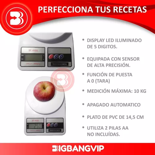 Balanza Digital De Cocina Hasta 10 Kg A Pilas 1 Gr A 10kg