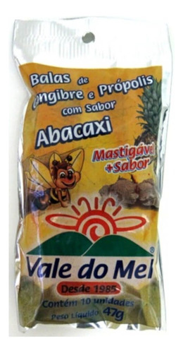 Vale Do Mel Bala Gengibre / Própolis / Abacaxi 47g