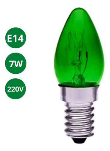 Lâmpada Decorativa Chupeta 7w 220v E14 Abajur Verde