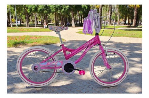 Bicicleta Infantil Monk Shaini Rodada 20 Para Niñas Color Rosa