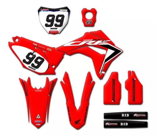 Kit Adesivo Motos Honda Crf 230 250 450 Motocross Trilha Mx