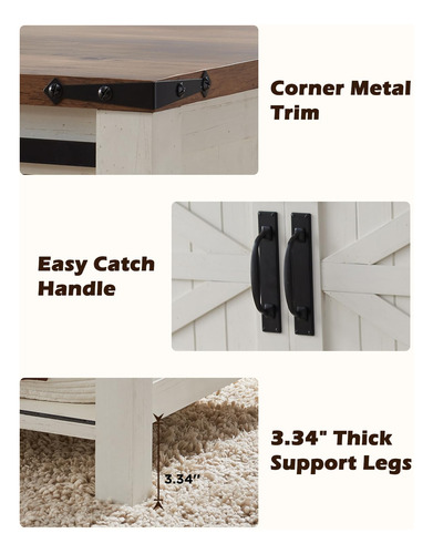 Mesa De Centro Elevable Rústica Con Almacenamiento Oculto 12