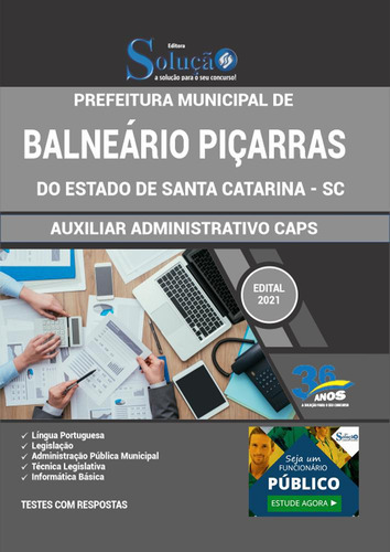 Apostila Balneário Piçarras Sc Auxiliar Administrativo Caps