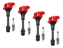 Comprar Conjunto De 4 Bobinas De Encendido Rojo Y Bujías De Platino