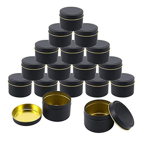 Moldes De Lata Negras Para Velas 48 Pcs 4 Oz C/u 6,6x4,2cm