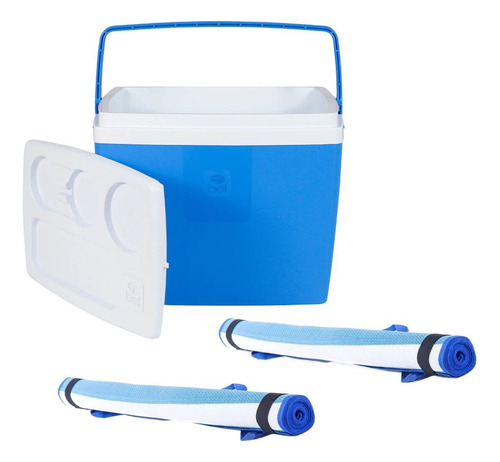 Kit Praia Azul 2 Esteiras 1,80 M + Caixa Térmica Cooler 19 L