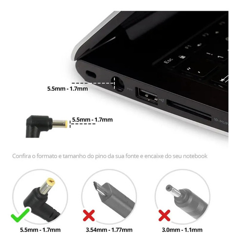 Fonte Carregador Para Acer Aspire E5-574 Series