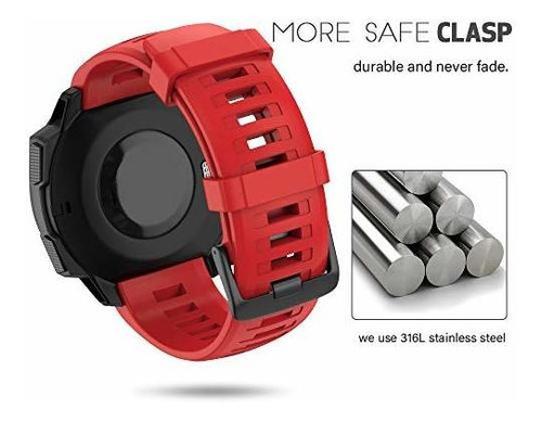 Malla De Silicona Garmin Instinct 2/ Solar/ Tactical Roja F