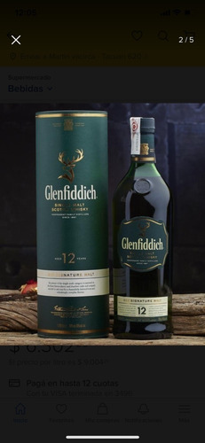 Imagen 5 de 5 de Whisky Glenfiddich 12 Años Single Malt Con Estuche - Sufin