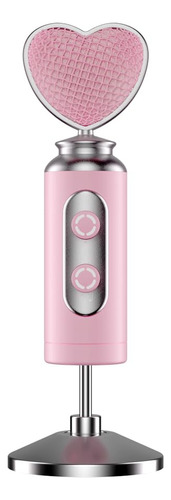 Kit De Micrófono Usb Es-520 Rosa Cardioide Para Pc Rosado