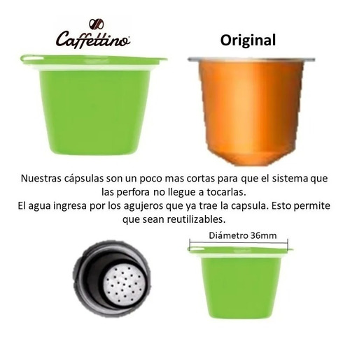 Imagen 3 de 9 de Nespresso 4 Capsulas Recargables Cafe Caffettino Ecologicas