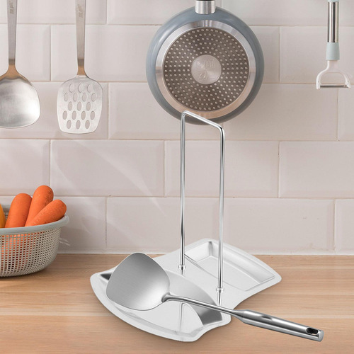 Reposacucharas De Acero Inoxidable Con Soporte For Plateado