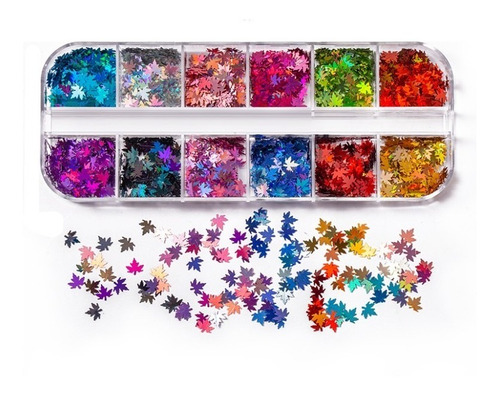 Caja De 12 Decoración Para Uñas,corazón,mariposas, Estrellas