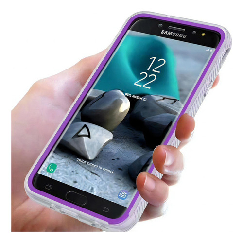 Funda Samsung Ultra Rígida Dos Piezas Moderna Color Azul Metálico