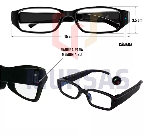 Cámara de video con lentes inteligentes, HD 1080P, gafas espía para  hombres, gafas Bluetooth con auriculares, tarjeta de memoria integrada de  32 GB