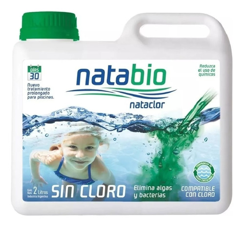 Nataclor Natabio 2 Litros Piscinas Sin Cloro
