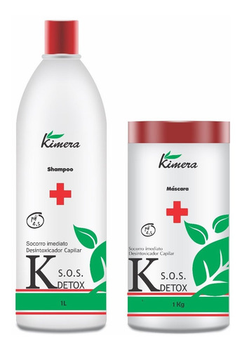 Shampoo Sos Detox 1 Litro + Mascara S.o.s. Detox 1 Kg Kimera
