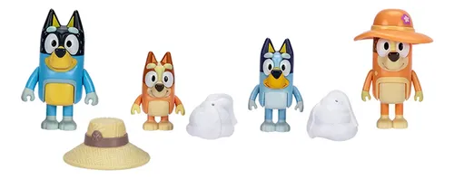 Bluey Pack De 4 Figuras Familia Amigos Colegio De Bluey