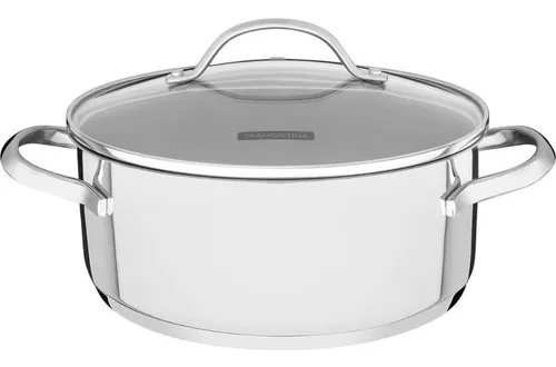 Cacerola Tramontina Acero Inoxidable Triple Fondo 20cm Una