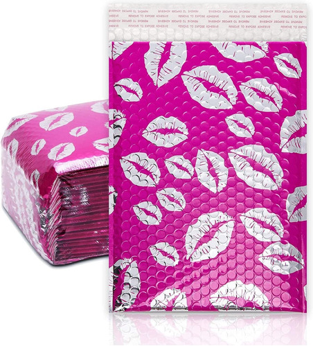 5x8 Pulgadas Love Kiss Lip Poly Bubble Mailer 000 Sobre...