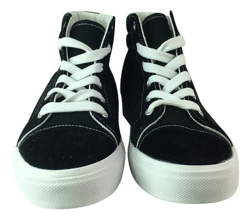 Imagen 3 de 3 de Zapatilla De Lona Con Caña Negro Blanco Opposite