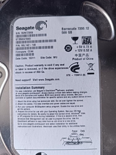 Disco Duro Seagate St3500418as