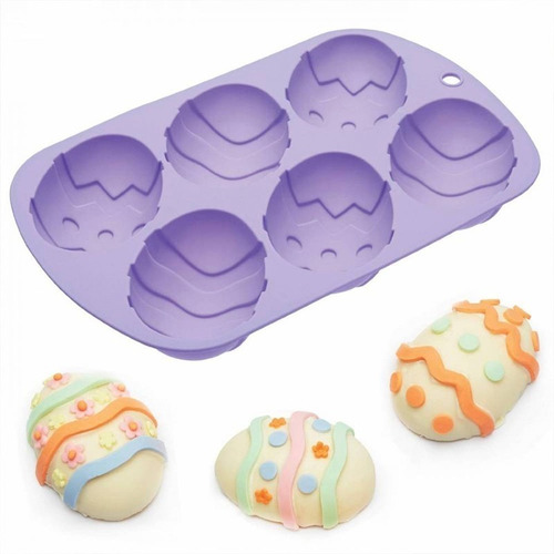 Imagen 1 de 2 de Molde De Silicona Huevos De Pascua Diseños X6 / Lauacu