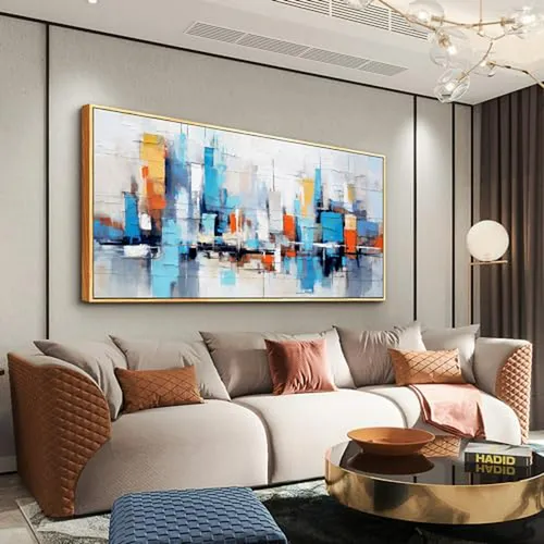 Cuadro Grande De Lienzo Para Sala, Decoración Urbana Abstrac