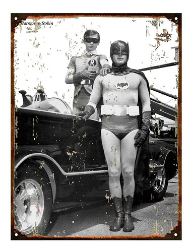 Cartel De Chapa Vintage Retro Batman Y Robin