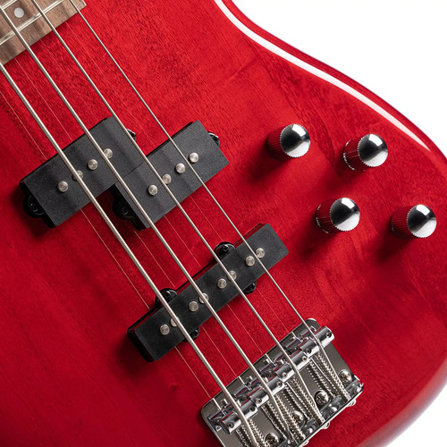 Contrabajo Action Bass de 4 cuerdas Cort Plus Active Red