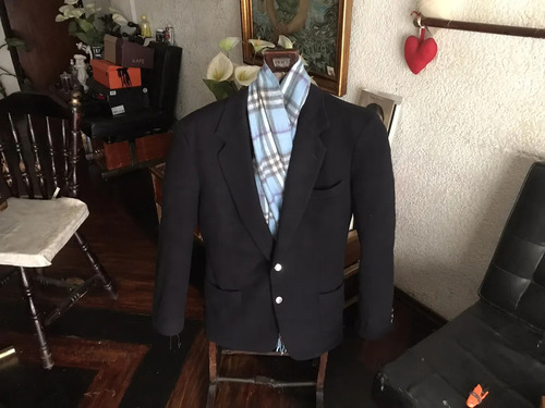 Dior Christian Blazer 100 % Wool Plated Button Made In Italy Azul Lisa 44r (Usado)