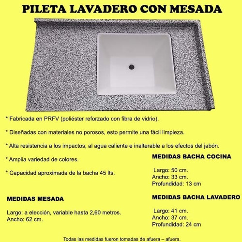 Imagen 3 de 5 de Mesada Con Bacha Para Lavadero O Cocina ( A Medida)