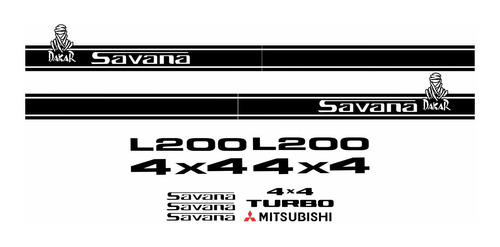 Adesivo Faixa Mitsubishi L200 Savana Dakar Imp18 Fge