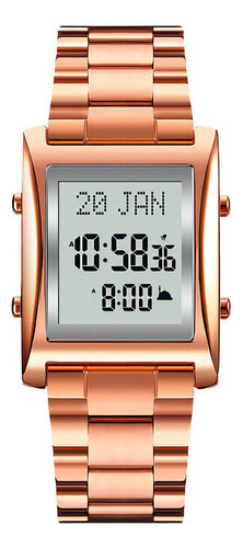 Reloj Hombre Skmei 1815 Digital Alarma Qibla Direccion Color de la malla Dorado/Rosa Color del fondo Blanco