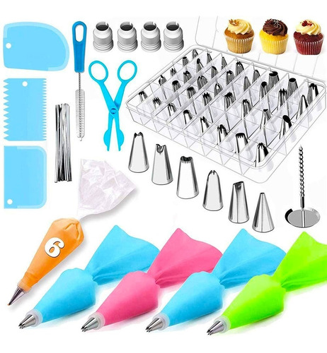 Kit Confeiteiro 72 Peças Para Decoração De Bolo Inox