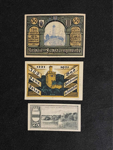 Imagen 3 de 4 de Lote Notgelds Alemanes - Billetes Emergencia X 3 - Pack D