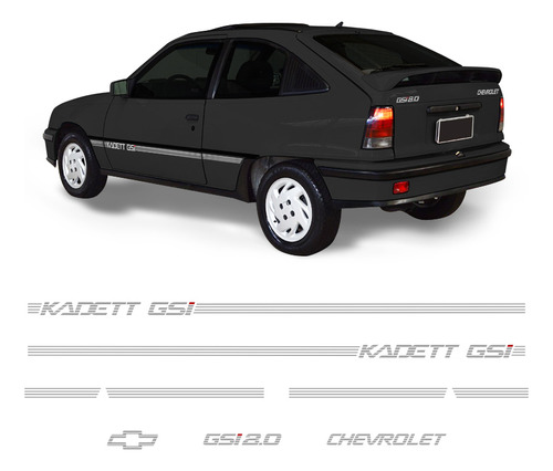 Faixa Kadett Gsi 2.0 1992 Até 1998 Adesivo Prata Chevrolet