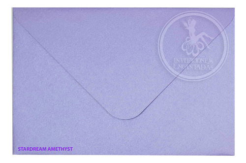 100 Sobres Papel Aperlado Nacarado 140g - 15.5x20.5cm Color Violeta Stardream Amethist Liso