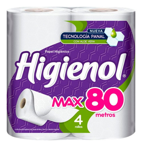 Papel Higiénico Higienol Max 80 Metros X 2 Bolsones 80 Rollo