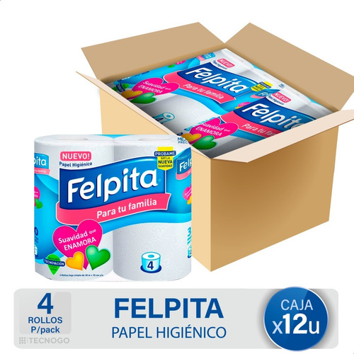 Caja Papel Higienico Felpita Suavidad Hola Simple 48 Rollos