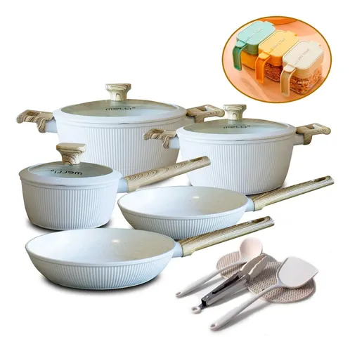 Jogo Panelas Antiaderente Cerâmica Cucina Premium 13 Peças
