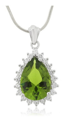 Hermoso Dije Con Una Piedra De Peridoto Plata .925