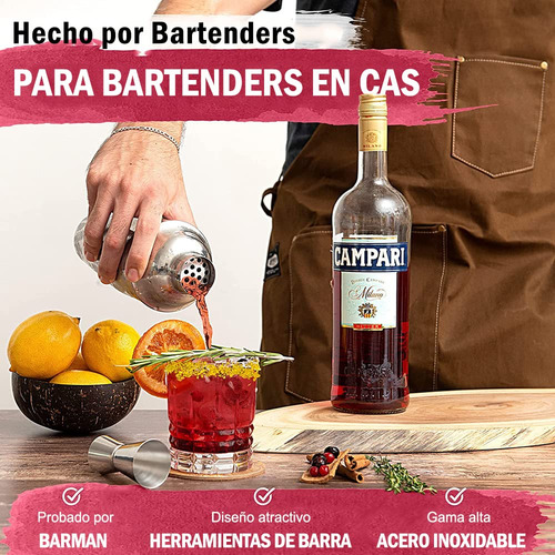 7 Piezas Shaker Cocktail Bar Set Kit | Utensilios De Bar De