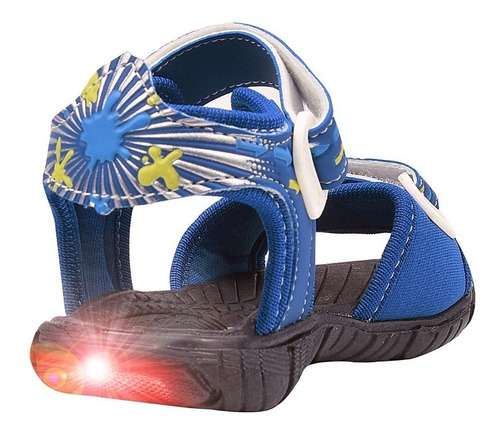 Imagem 3 de 5 de Sandália Infantil Masculina Papete Com Luz Led Menino