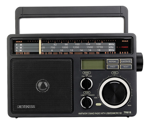 Retekess Tr618 - Receptor De Radio Portable (3 Bands)