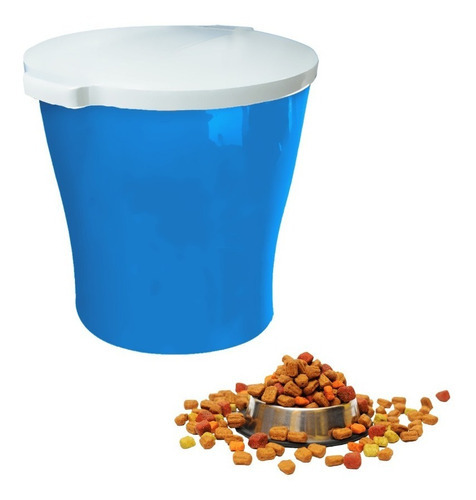 Porta Ração Com Tampa Redondo Canister Até 1,2kg Furacão Pet Cor Azul