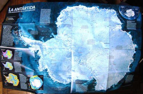 Mapa Nat Geo Antartida Polo Sur Base Polar Argentina Nieves