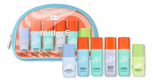 Bubble Skincare Super Cuties Kit Facial 4 Piezas Mini | Rutina De Cuidado De Piel Vegana
