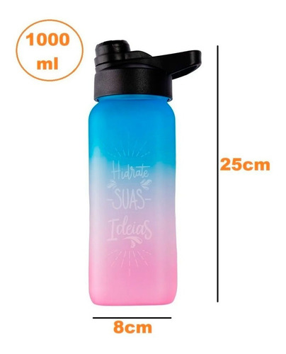 Garrafa Squeeze Academia 1l Agua Fitness Tie Dye Sports