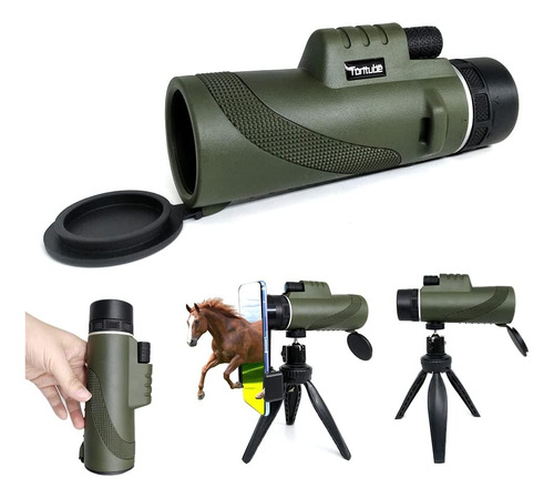 Telescopio Monocular  Con Adaptador De Celular Y Trípode